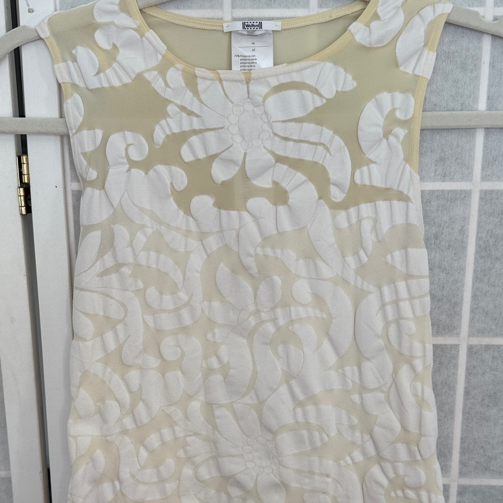 Wolford Thong Bodysuit White & Beige Patterned - Picture 3 of 6